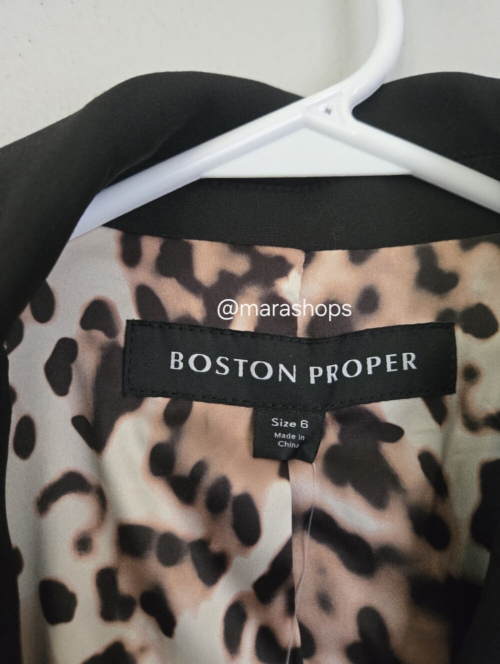 Boston Proper Exploded Cheetah Trim Modern Double Breasted Blazer - Picture 5 of 10